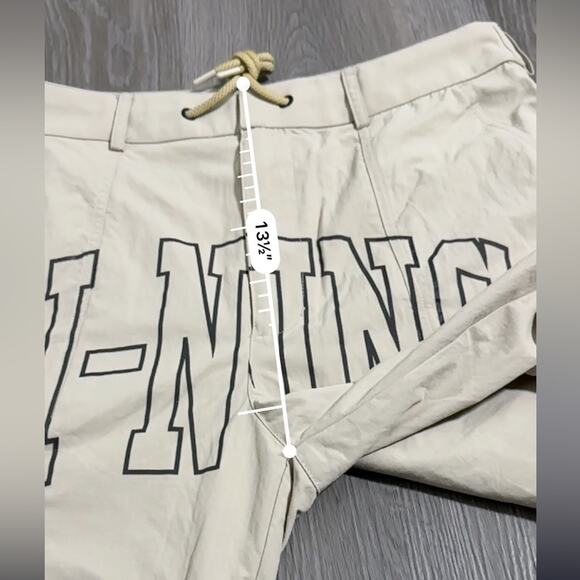 Li-Ning Chinatown Cordura Khaki Beige Reflective Loose Fit Work Shorts Size M - Picture 6 of 7